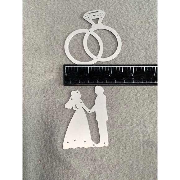 Wedding Rings & Couple Die Cuts For Scrapbooking Card Making Wedding Decor - Picture 6 of 7